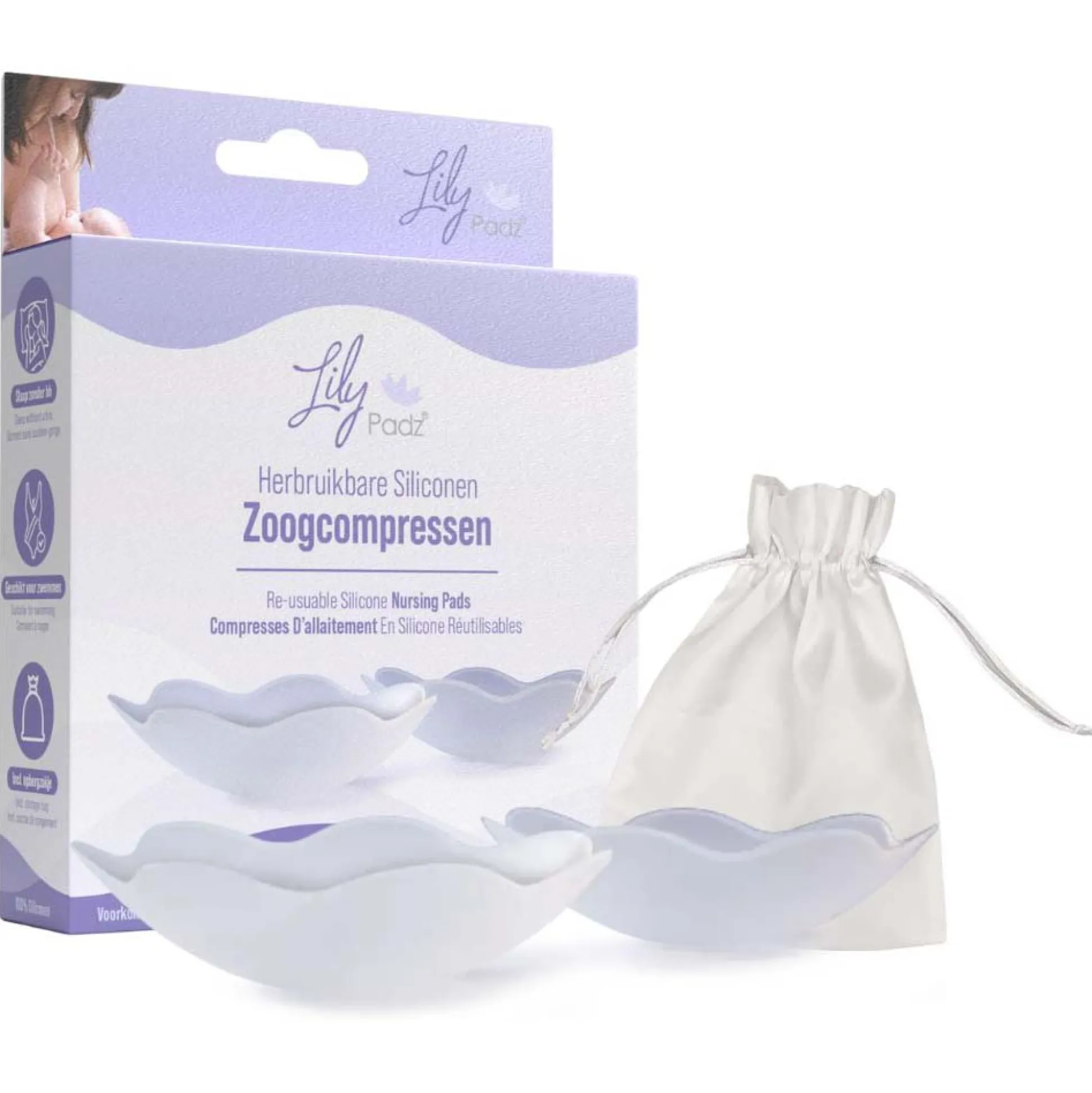 Lilypadz zoogkompressen wasbaar siliconen