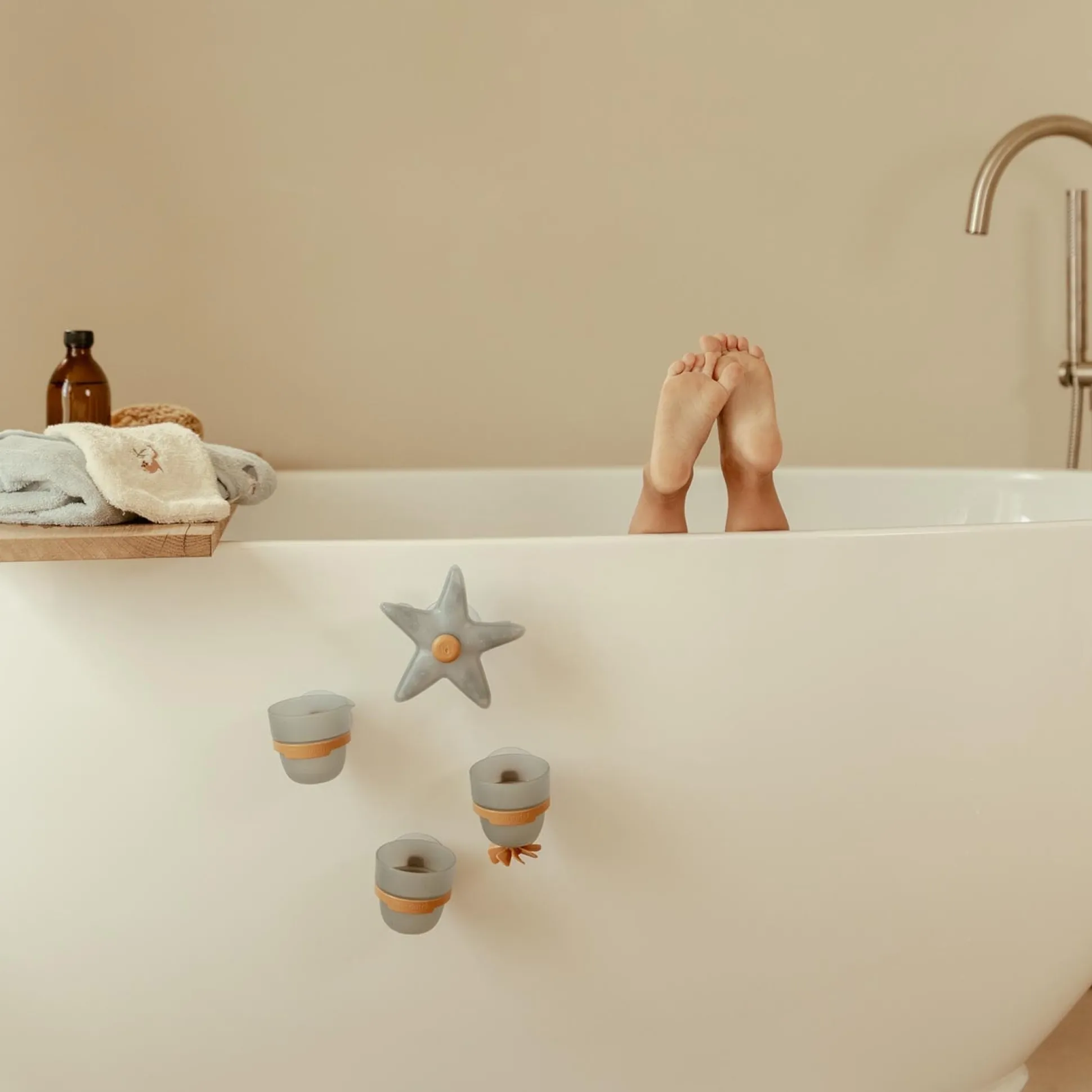 Little Dutch Badwand Bekers Zeester Blue