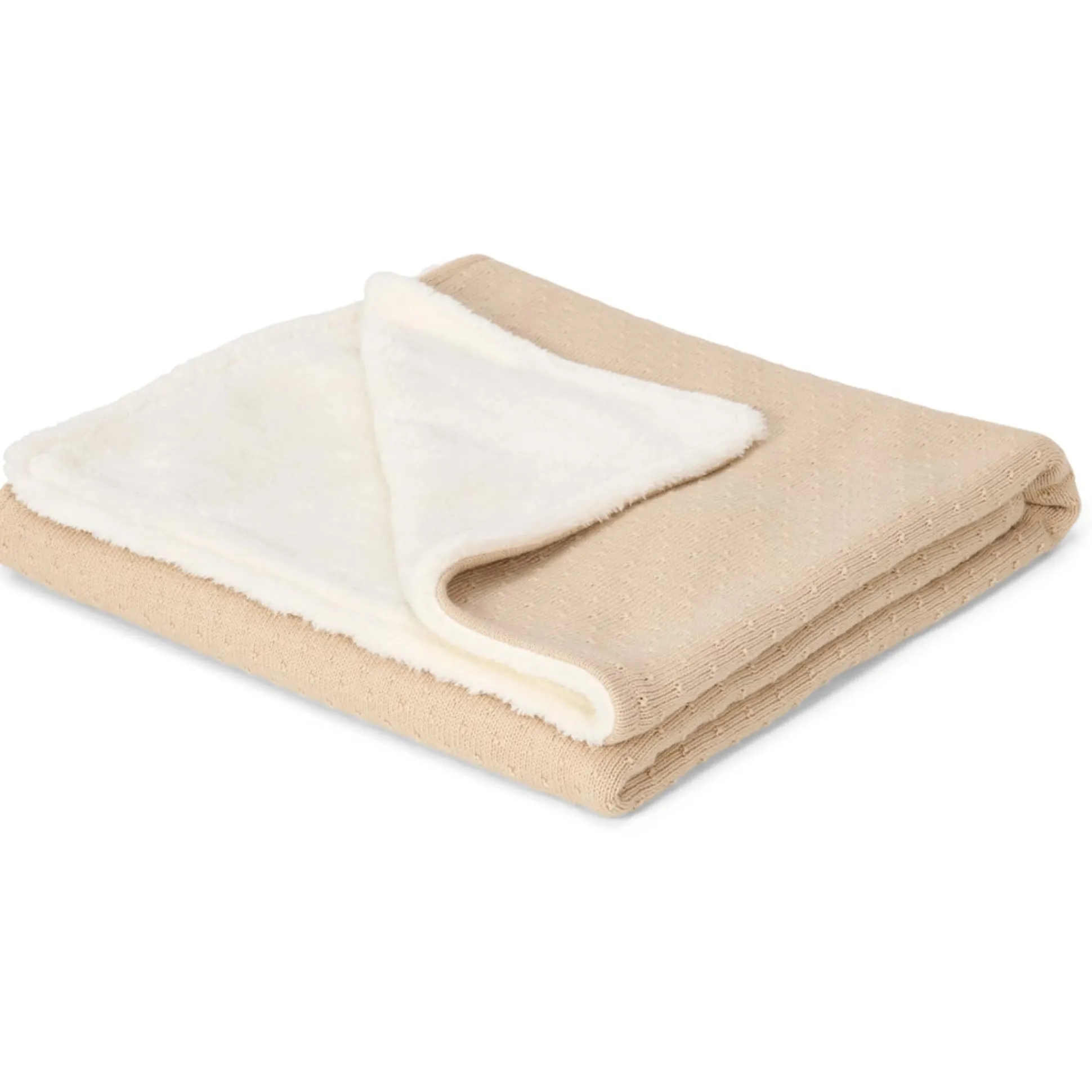 Little Dutch ledikant deken gebreid pure beige