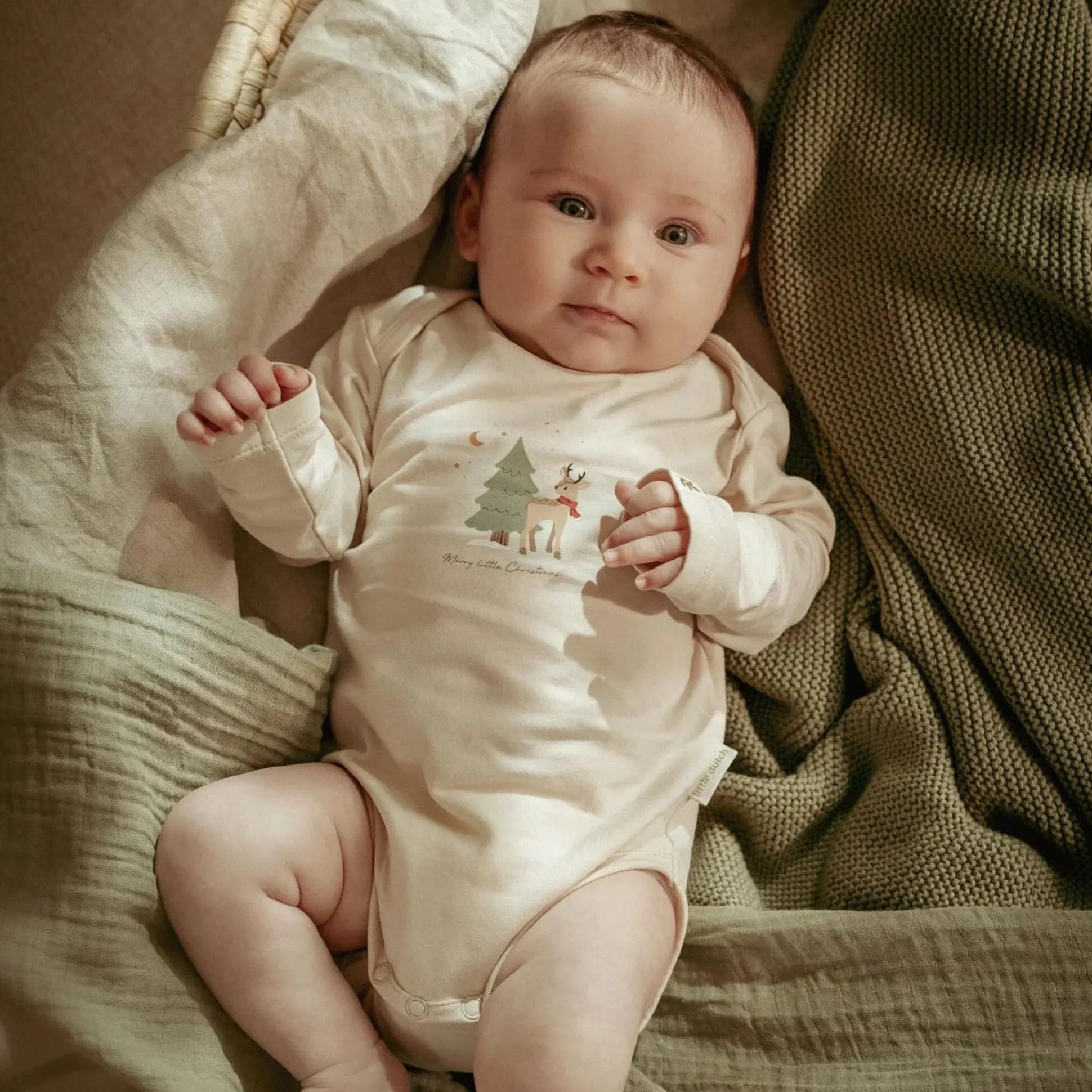 Little dutch 2-pack romper kerst Beigebrown