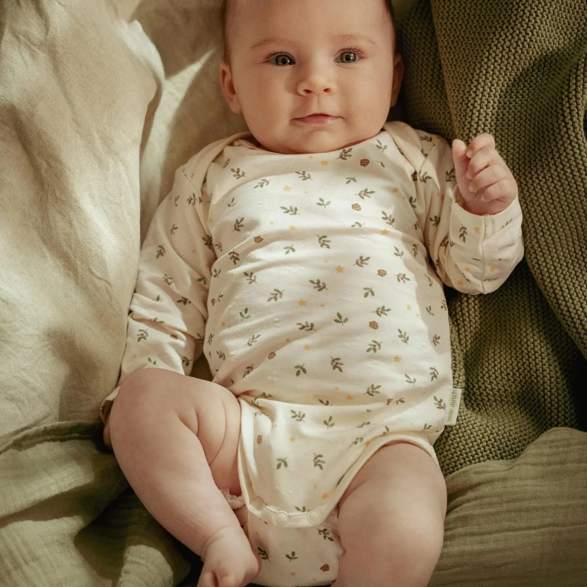 Little dutch 2-pack romper kerst Beigebrown