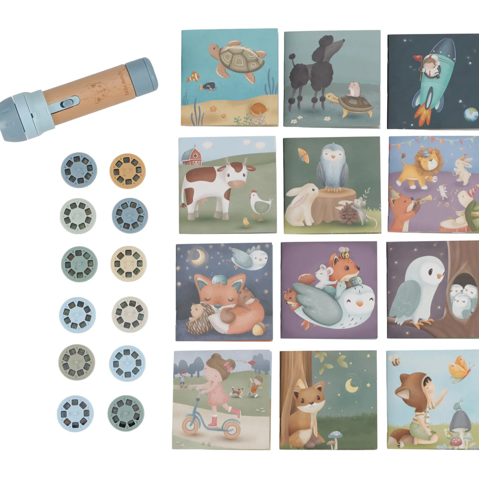 Little Dutch verhalen projector zaklamp Blue