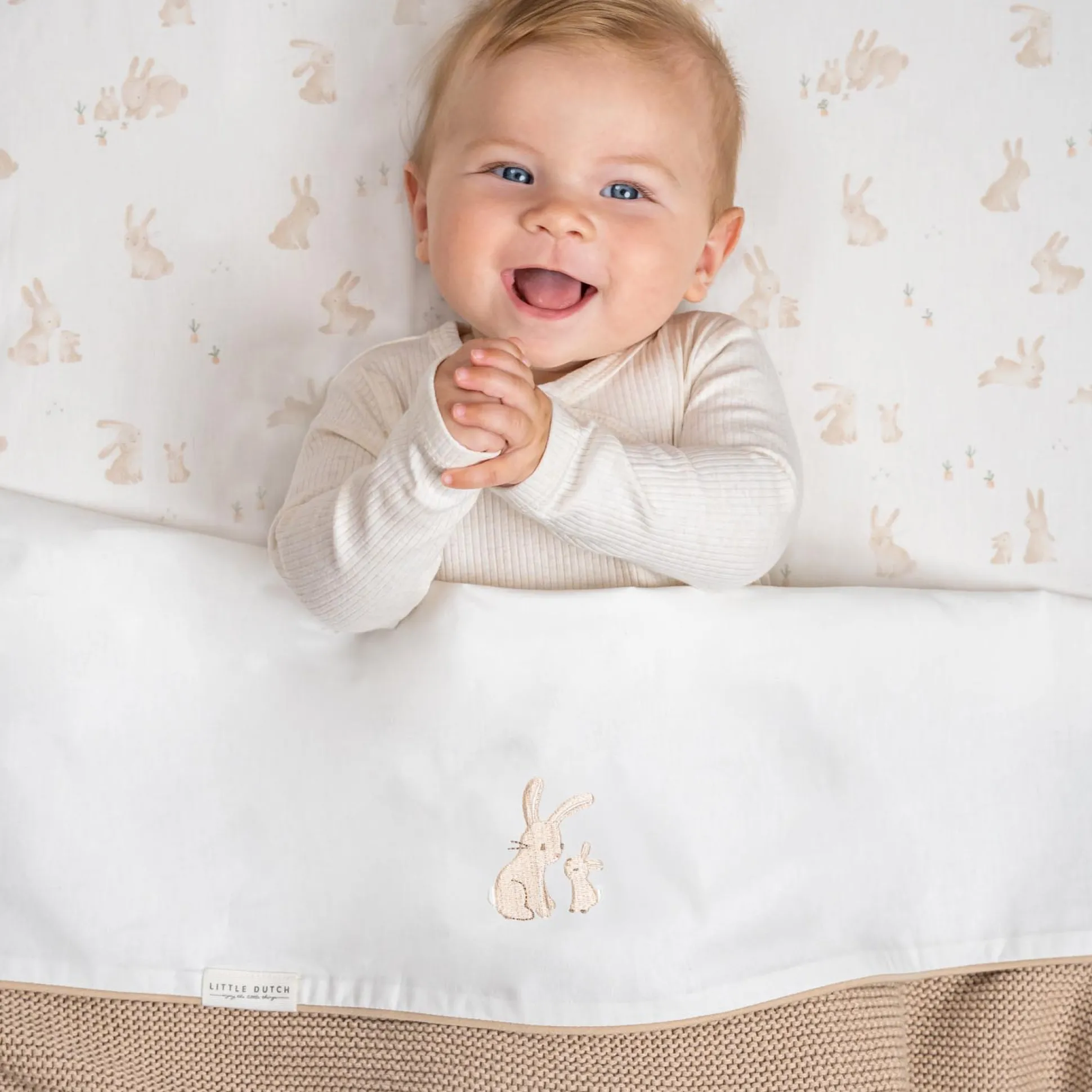 Little Dutch wieglaken Baby Bunny wit