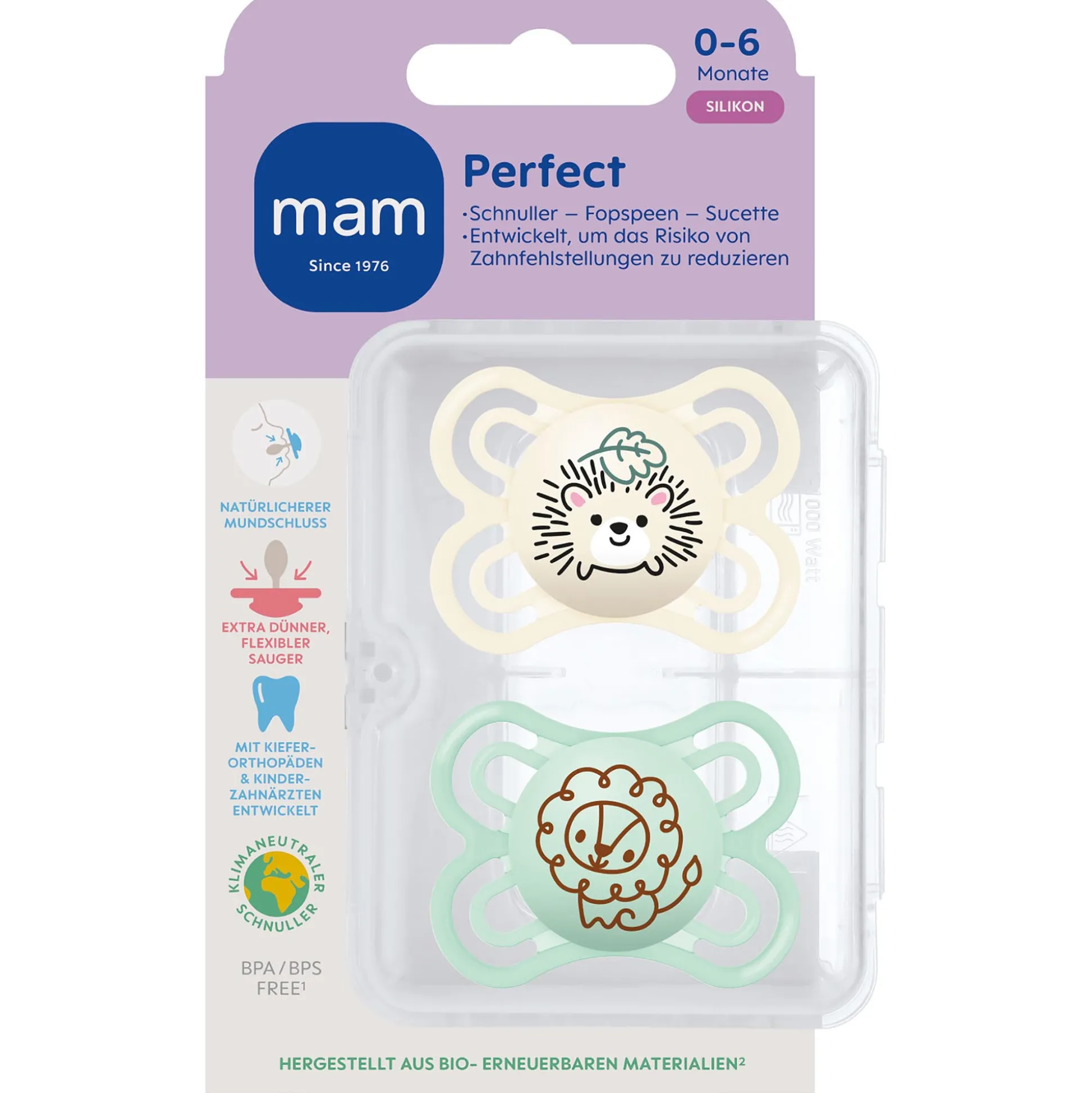 MAM fopspeen Perfect Silikon 0-6 maanden Multi