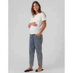 Mamalicious zwangerschapsjeans lang effen blauw
