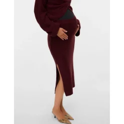 Mamalicious zwangerschapsrok knielengte effen rood