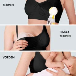 Medela 3-in-1 Borstvoedings- en kolfbeha - Zwart - maat L