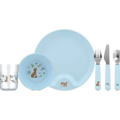 Mepal kinderservies 6-delig Forest Friends blauw