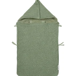 Meyco autostoel voetenzak Wafel Teddy Olivegreen