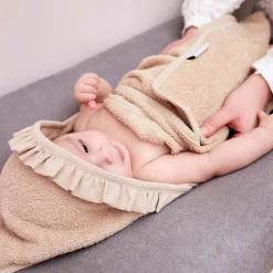 Meyco badcape ruffle beige