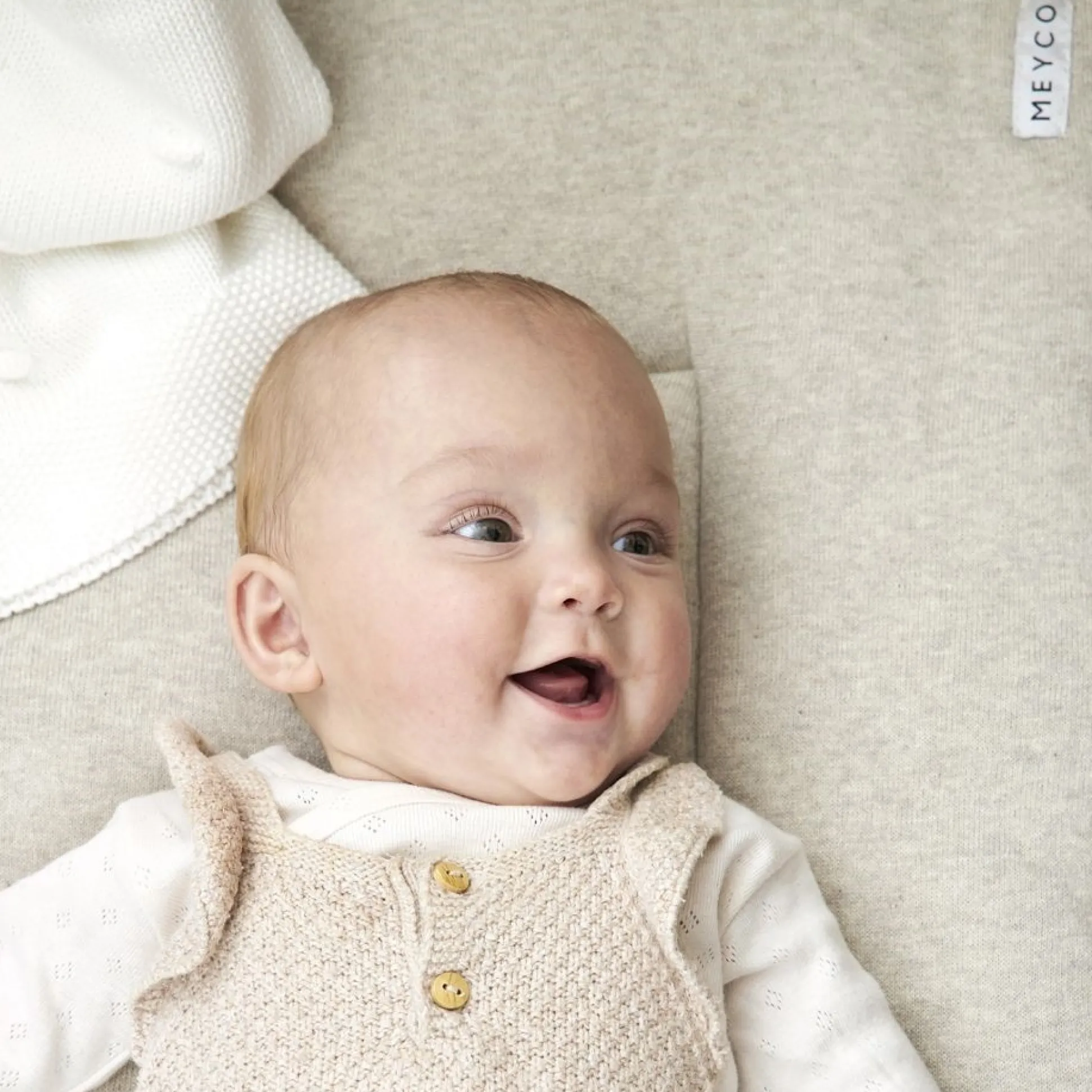 Meyco boxkleed Knit basic met teddy Sandbrown