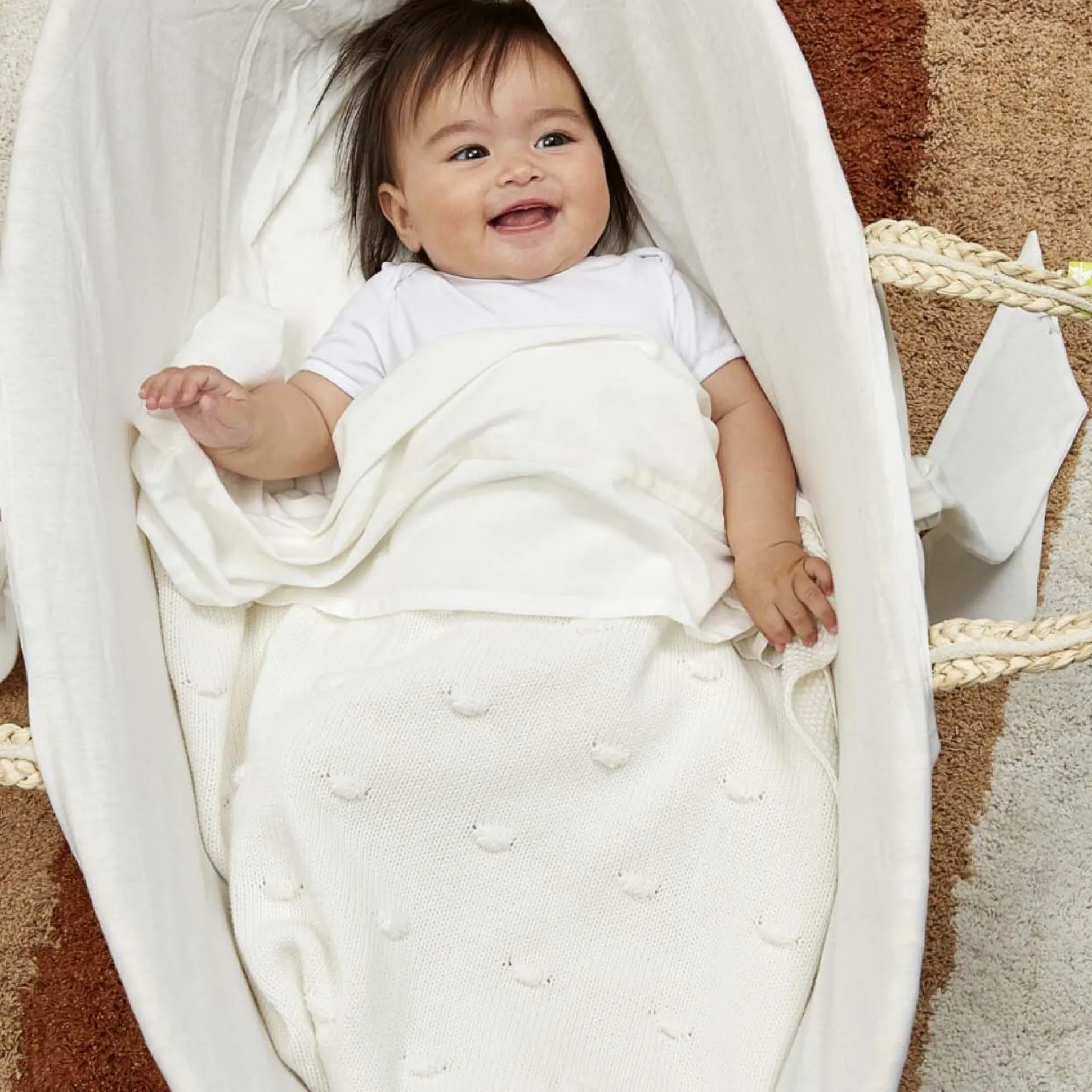 Meyco ledikantdeken knots beige