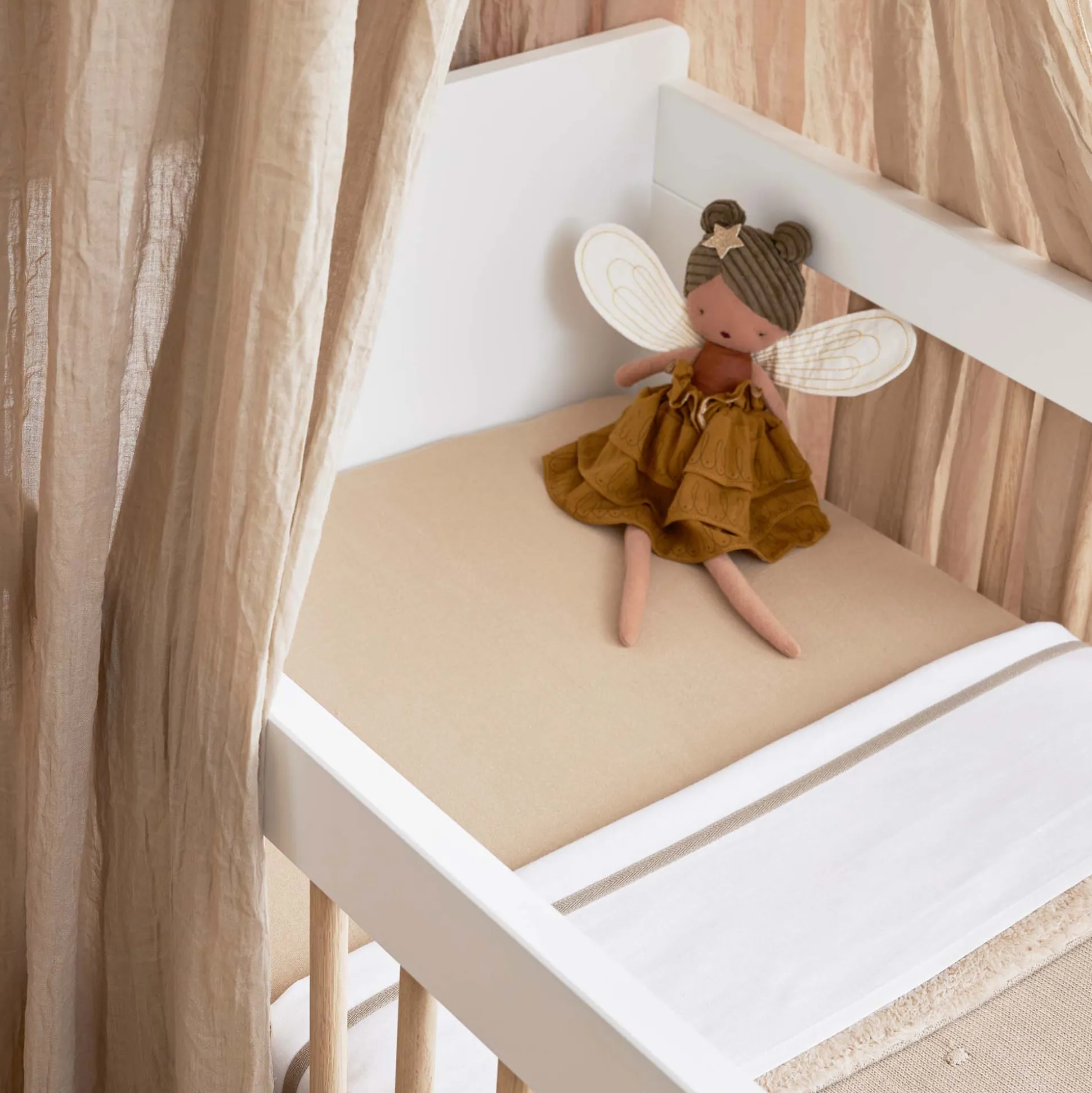 Meyco ledikanthoeslaken beige