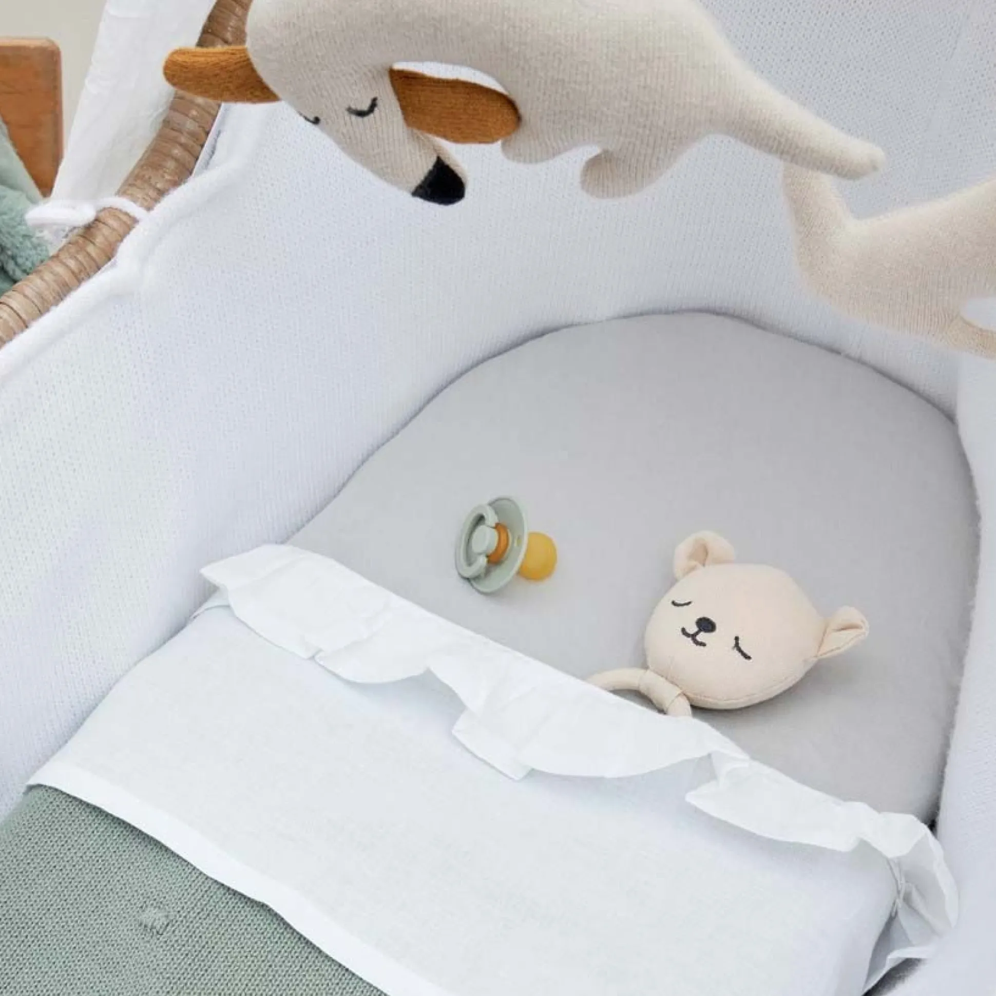 Meyco ledikantlaken ruffle wit