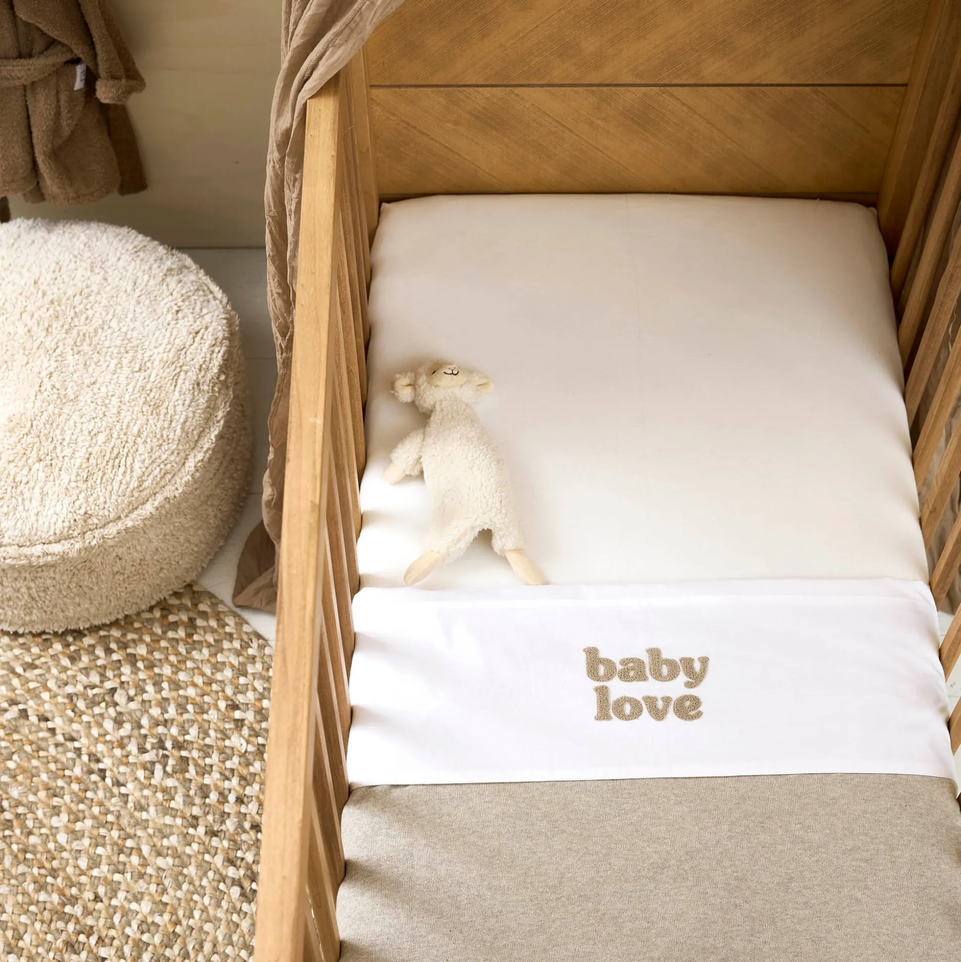 Meyco wieg laken baby love wit