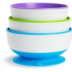 Munchkin bakjes met zuignap 3 stuks 6+ maanden paars