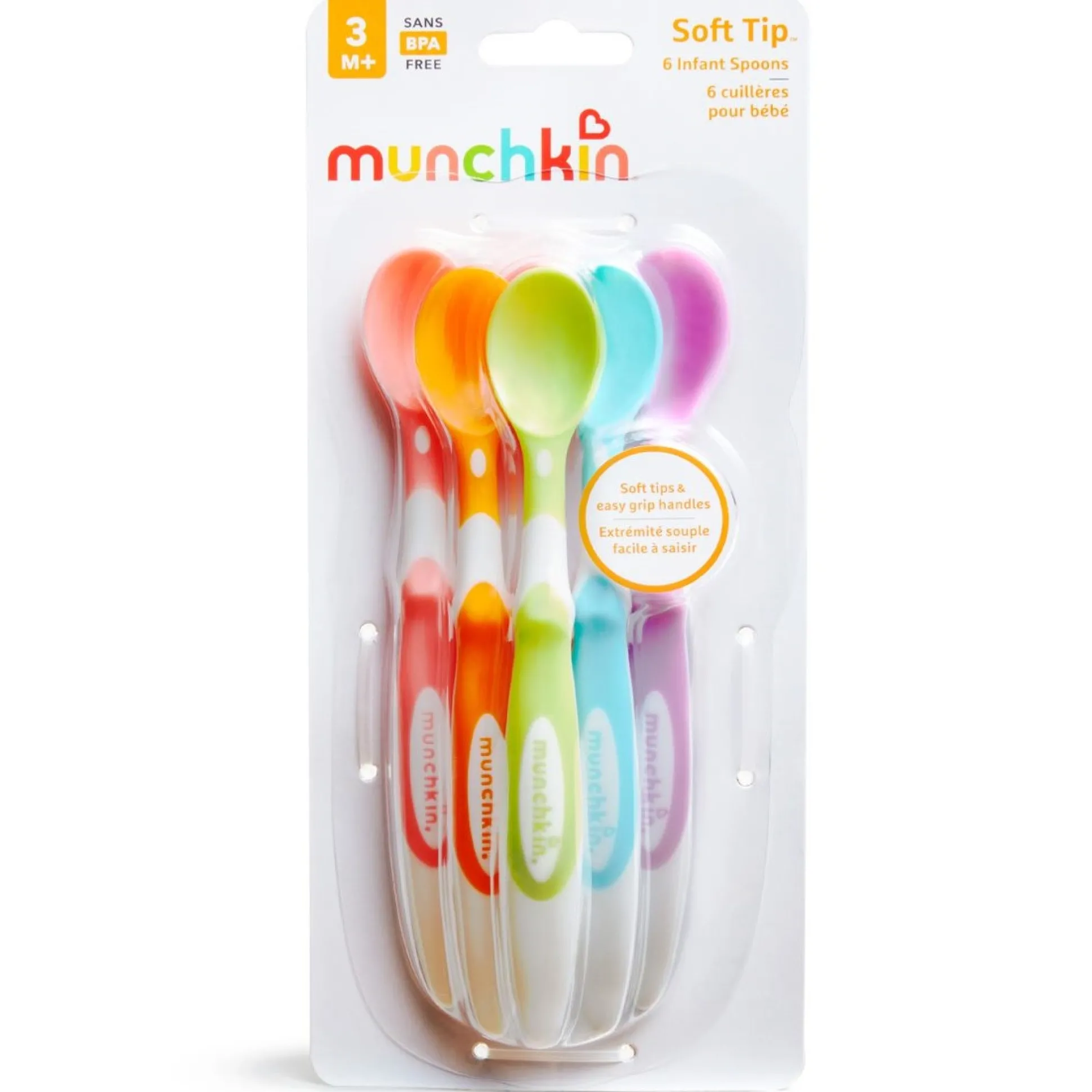 Munchkin lepels soft tip 6 stuks 3+ maanden naturel