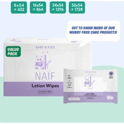 Naïf Plasticvrije Lotion Billendoekjes 8 pack