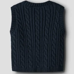 Name It baby trui mouwloos effen blauw