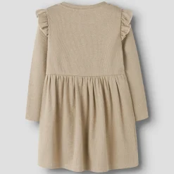 Name it peuter jurk lange mouwen effen goud