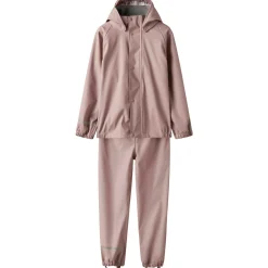 Name it peuter regenpak lange mouwen effen roze