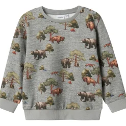 Name it peuter sweater lange mouwen all over print grijs