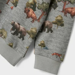 Name it peuter sweater lange mouwen all over print grijs