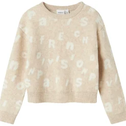 Name it peuter trui lange mouwen all over print beige