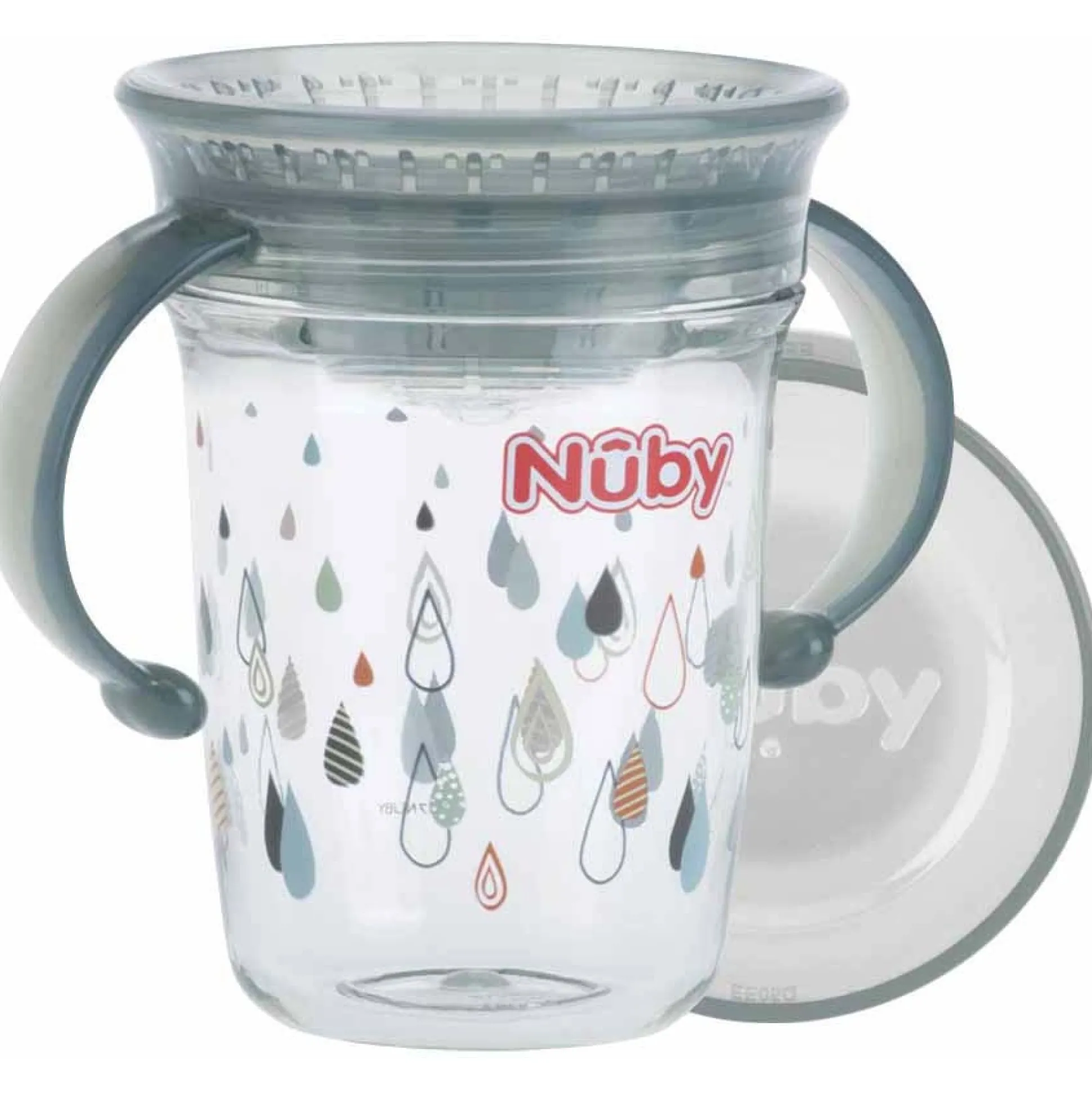 Nûby 360 graden Wonder Cup met handvatten 240ml grijs