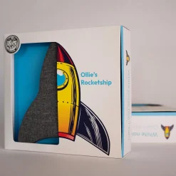 Ollie&Leila Whitenoise nachtlampje Ollie's Raket grijs