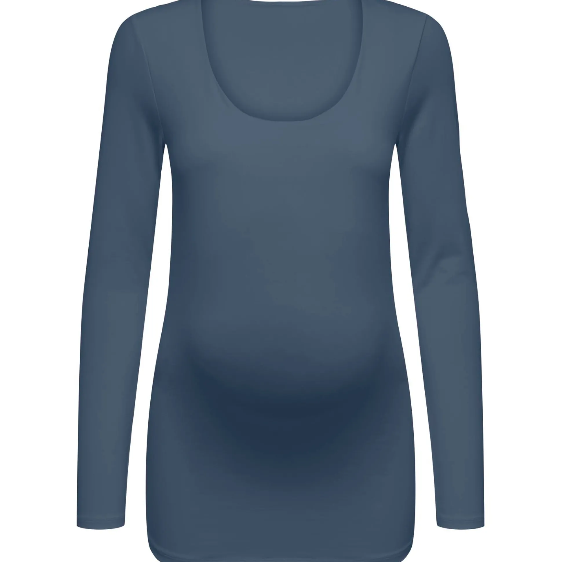 ONLY zwangerschaps T-shirt lange mouwen effen blauw