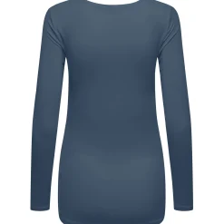 ONLY zwangerschaps T-shirt lange mouwen effen blauw