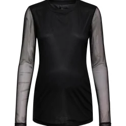 ONLY zwangerschaps T-shirt lange mouwen effen zwart