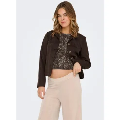 ONLY zwangerschaps T-shirt lange mouwen dierenprint bruin