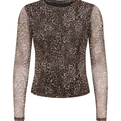 ONLY zwangerschaps T-shirt lange mouwen dierenprint bruin