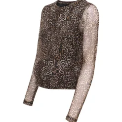 ONLY zwangerschaps T-shirt lange mouwen dierenprint bruin