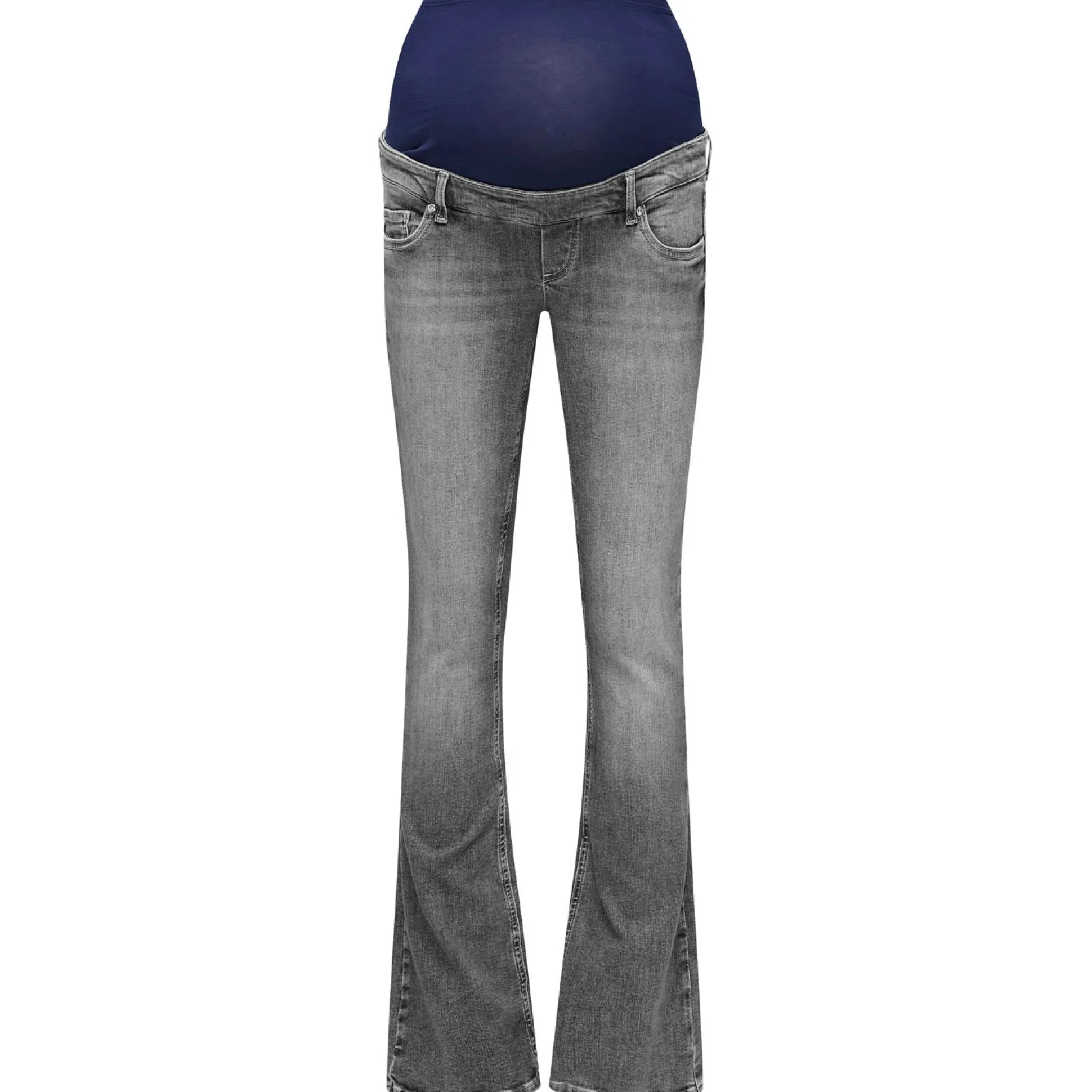 ONLY zwangerschapsjeans lang effen grijs