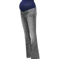 ONLY zwangerschapsjeans lang effen grijs