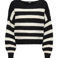 ONLY zwangerschapstrui lange mouwen strepen zwart