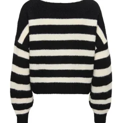 ONLY zwangerschapstrui lange mouwen strepen zwart