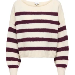 ONLY zwangerschapstrui lange mouwen strepen paars