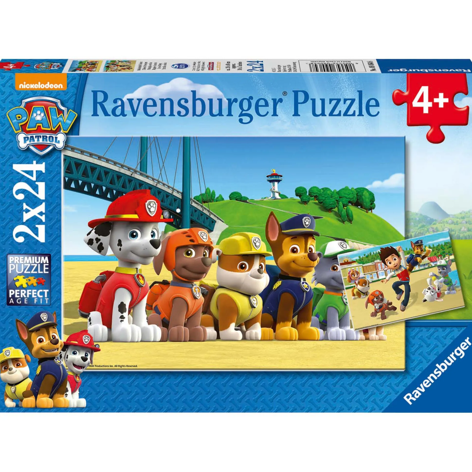 Paw Patrol dappere honden puzzel 2x24st Multi