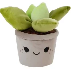 Pluche plant cactus 19cm grijs