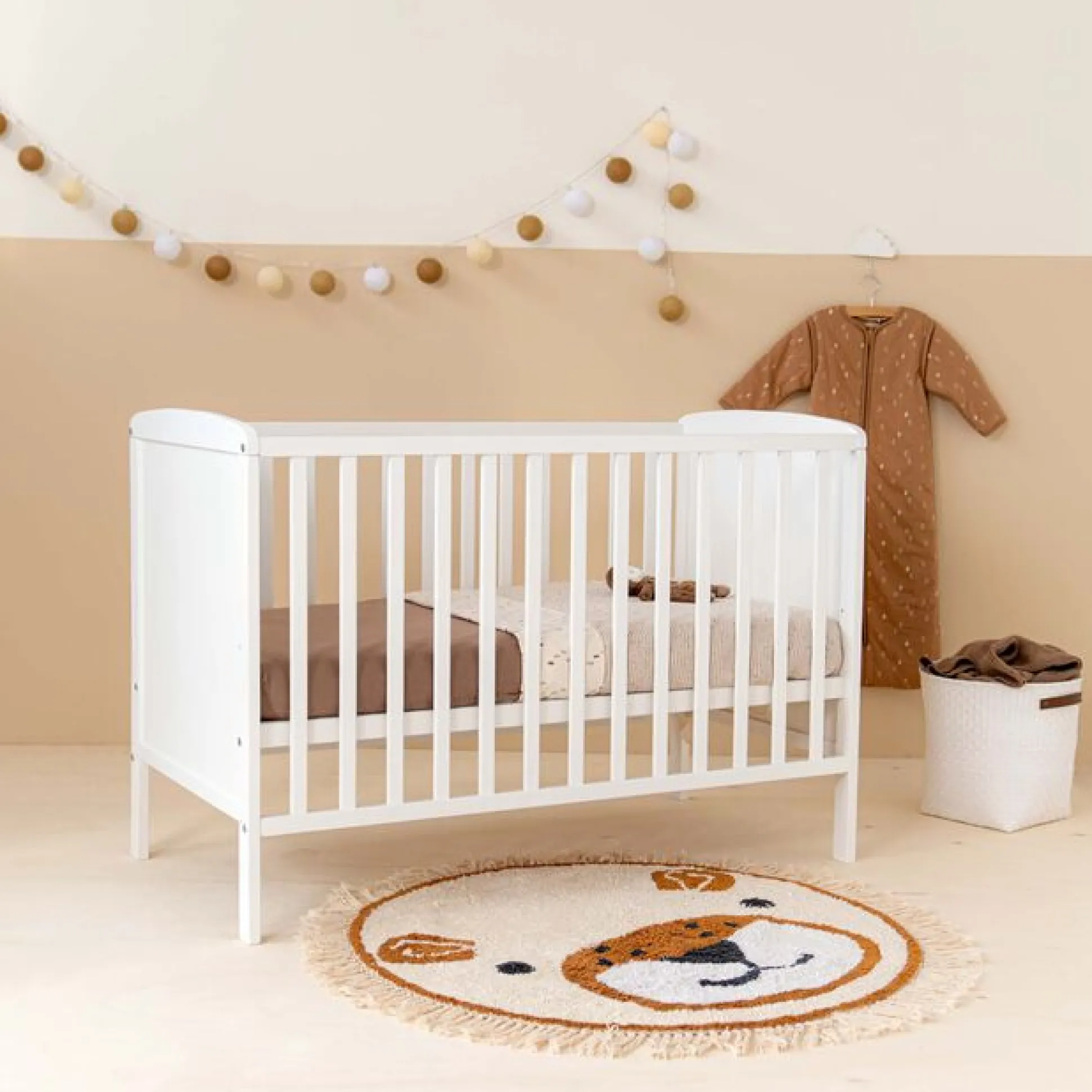 Prenatal vloerkleed leeuw wit