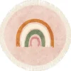 Prenatal vloerkleed regenboog rond roze