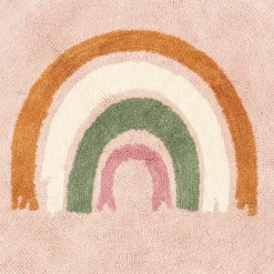 Prenatal vloerkleed regenboog rond roze