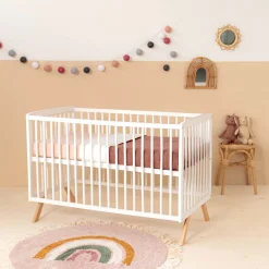 Prenatal vloerkleed regenboog rond roze