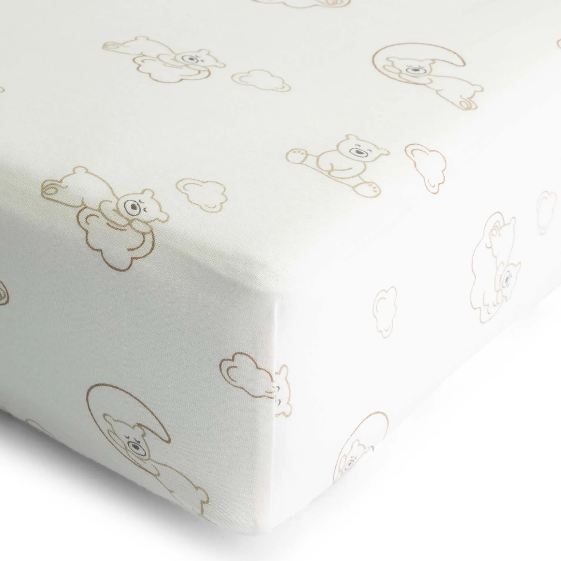 Prenatal wieg hoeslaken Beren wit