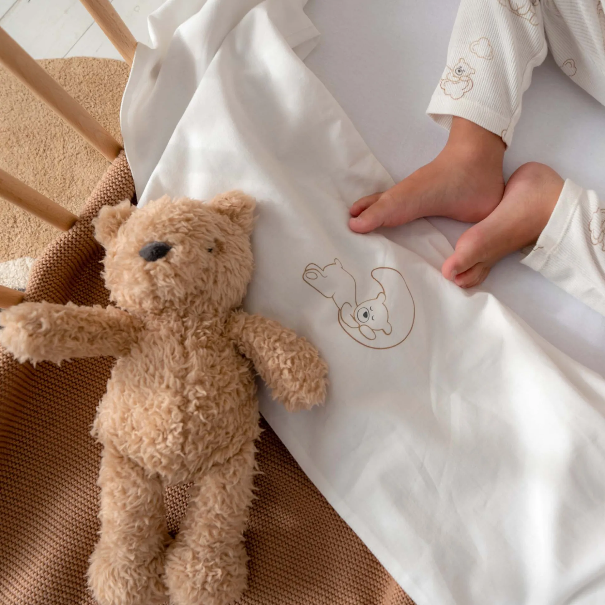Prenatal wieglaken Beren wit