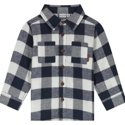 Prénatal baby blouse lange mouwen ruit blauw